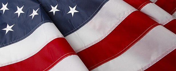 Military Admissions, American flag banner