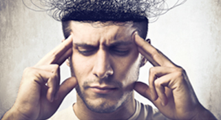 man thinking hard