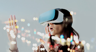 woman with vr headset on