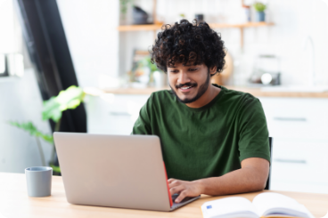 Student working on computer